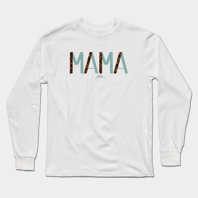 Cheetah Mama Blue Long Sleeve T-Shirt by Hannah’s Hand Lettering